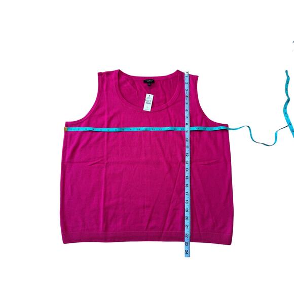 NWOT - TALBOTS Tank Top Sweater; size 2XP Petite; Sleeveless, Hot Pink; Cashmere - Picture 4 of 6